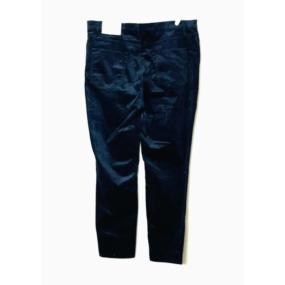Nwt Loft Pants Women's 34 Blue Velvet Straight Leg Dark Wash‎ High Waist Skinny